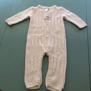 Janie & Jack - Cream Layette Sweater Romper